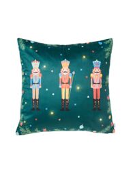 Catherine Lansfield 'Christmas Nutcracker Light Up' Cushion in Green - Size: 45 cm x 45 cm - thumbnail 5
