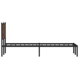 Berkfield Home Metal Bed Frame without Mattress Brown Oak 120x200 cm - Size: Small Double - thumbnail 6