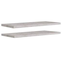 Berkfield Home Floating Wall Shelves 2 pcs Concrete Grey 90x23.5x3.8 cm MDF - thumbnail 1