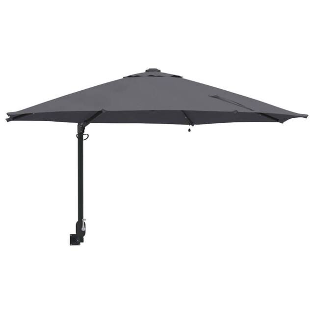 Berkfield Home Wall-mounted Garden Parasol with LEDs Antracite 248 cm in Dark Grey - image 1