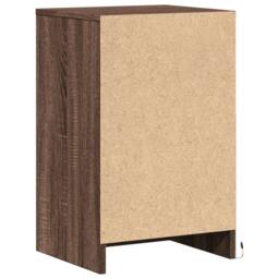 Berkfield Home Bedside Cabinet with LED Lights Brown Oak Engineered Wood - thumbnail 8