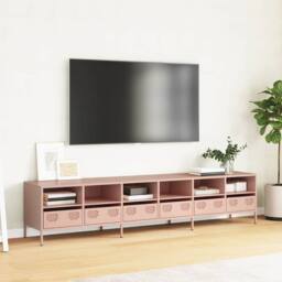 Berkfield Home TV Cabinet Pink 202x39x43.5 cm Cold-rolled Steel