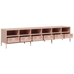 Berkfield Home TV Cabinet Pink 202x39x43.5 cm Cold-rolled Steel - thumbnail 4