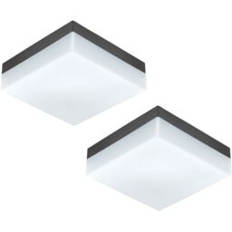 Loops 2 PACK IP44 Outdoor Wall Light Anthracite Plastic 8.2W LED Porch Lamp