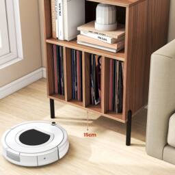 Gymax Record Player Stand Turntable Stand With 5 Compartments Charging Station in Dark Brown - thumbnail 6