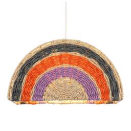 Happy Homewares Multi Coloured Rainbow Stripes Childrens Ceiling Pendant Light Shade - thumbnail 2