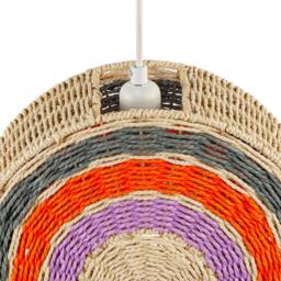 Happy Homewares Multi Coloured Rainbow Stripes Childrens Ceiling Pendant Light Shade - thumbnail 3