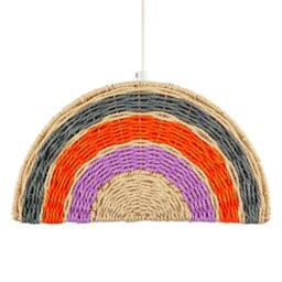 Happy Homewares Multi Coloured Rainbow Stripes Childrens Ceiling Pendant Light Shade - thumbnail 1