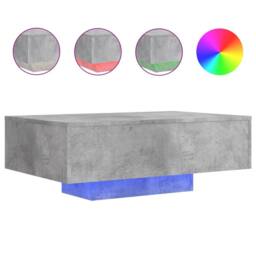 Berkfield Home Modern Coffee Table with LED Lights Concrete Grey 85x55x31 cm - Size: 85 x 55 x 31 cm - thumbnail 3