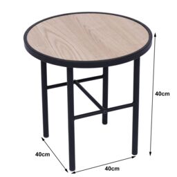 Nordlys Round Industrial End Table Furniture Appointment in Brown - thumbnail 5