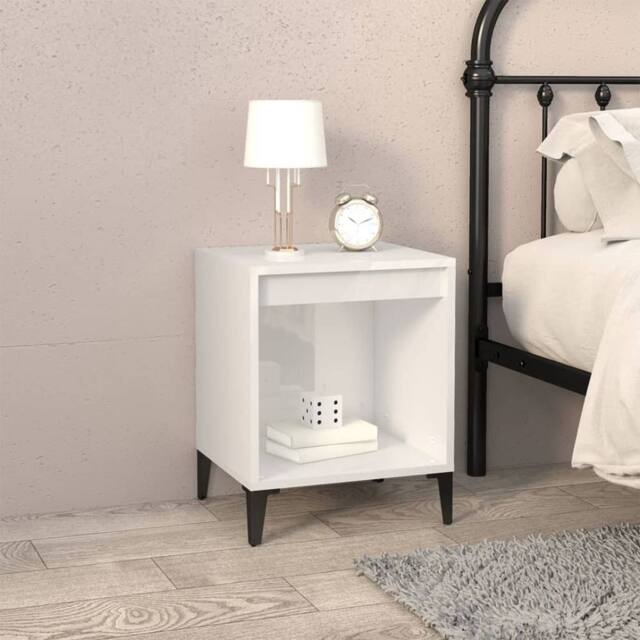 Berkfield Home Elegant Bedside Cabinets 2 pcs High Gloss White 40x35x50 cm - Size: 40 x 35 x 50 cm - image 1