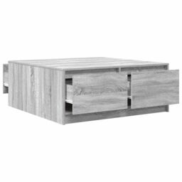Berkfield Home Coffee Table with Drawers Grey Sonoma 100x100x40 cm - Size: 100 x 100 x 40 cm - thumbnail 5