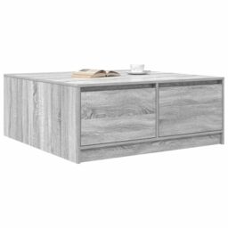 Berkfield Home Coffee Table with Drawers Grey Sonoma 100x100x40 cm - Size: 100 x 100 x 40 cm - thumbnail 4