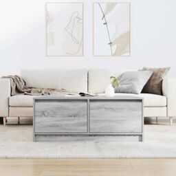 Berkfield Home Coffee Table with Drawers Grey Sonoma 100x100x40 cm - Size: 100 x 100 x 40 cm - thumbnail 3