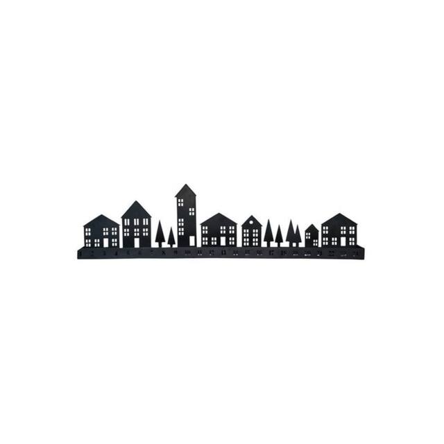 Lemon Pavilion Furniture and Decor Advent Tealight Centrepiece - Mild Steel - L6 x W70 x H20 cm - Black - image 1