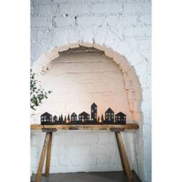 Lemon Pavilion Furniture and Decor Advent Tealight Centrepiece - Mild Steel - L6 x W70 x H20 cm - Black - thumbnail 3