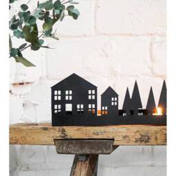 Lemon Pavilion Furniture and Decor Advent Tealight Centrepiece - Mild Steel - L6 x W70 x H20 cm - Black - thumbnail 4