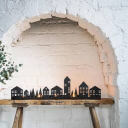 Lemon Pavilion Furniture and Decor Advent Tealight Centrepiece - Mild Steel - L6 x W70 x H20 cm - Black - thumbnail 2