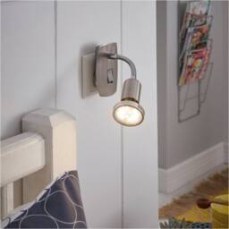 Loops Sleek Modern Satin Nickel & Chrome LED Wall Light Indoor Spaces - thumbnail 3