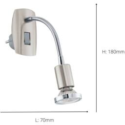 Loops Sleek Modern Satin Nickel & Chrome LED Wall Light Indoor Spaces - thumbnail 4