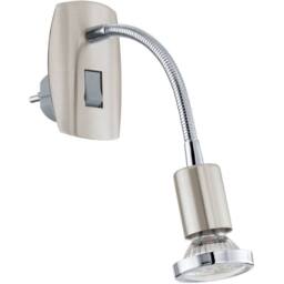 Loops Sleek Modern Satin Nickel & Chrome LED Wall Light Indoor Spaces - thumbnail 1