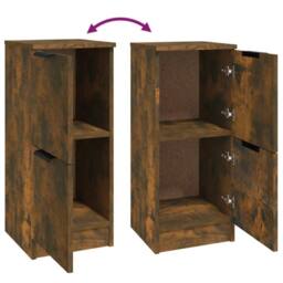 Berkfield Home Sideboards 2 pcs Smoked Oak 30x30x70 cm Engineered Wood in Brown - Size: 30 x 30 x 70 cm - thumbnail 8