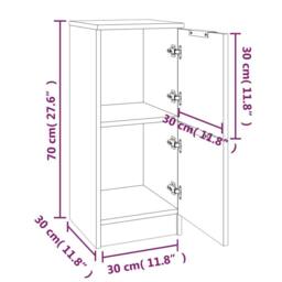 Berkfield Home Sideboards 2 pcs Smoked Oak 30x30x70 cm Engineered Wood in Brown - Size: 30 x 30 x 70 cm - thumbnail 9