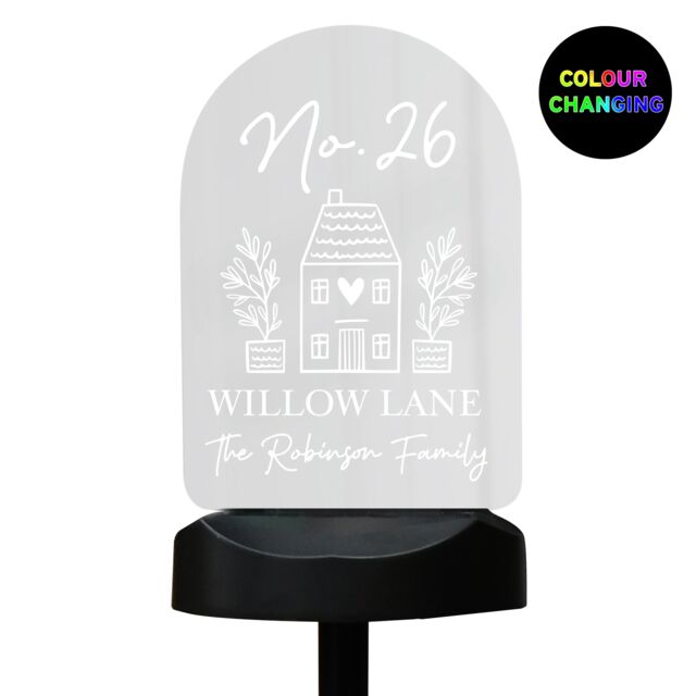 Personalised Memento Company Personalised Home Outdoor Solar Light in Clear - image 1