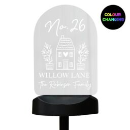 Personalised Memento Company Personalised Home Outdoor Solar Light in Clear