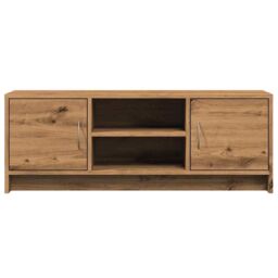 Berkfield Home TV Cabinet Artisan Oak 102x30x37.5 cm Engineered Wood in Brown - thumbnail 4