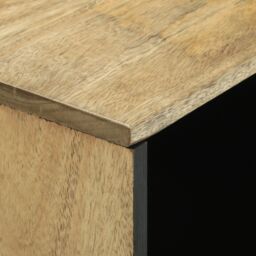 Berkfield Home Sideboard ‚Äì 80x33.5x75 cm, Made from Solid Mango Wood in Beige - Size: 80x33.5x75 cm - thumbnail 6