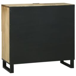 Berkfield Home Sideboard ‚Äì 80x33.5x75 cm, Made from Solid Mango Wood in Beige - Size: 80x33.5x75 cm - thumbnail 5
