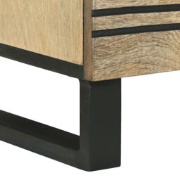 Berkfield Home Sideboard ‚Äì 80x33.5x75 cm, Made from Solid Mango Wood in Beige - Size: 80x33.5x75 cm - thumbnail 8
