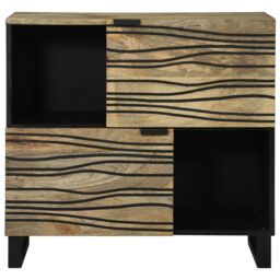 Berkfield Home Sideboard ‚Äì 80x33.5x75 cm, Made from Solid Mango Wood in Beige - Size: 80x33.5x75 cm - thumbnail 3