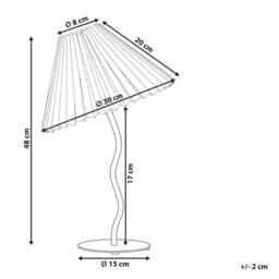 Wyld and Coco Table Lamp White Synthetic Pleated Shade Powder Coat Iron Base - thumbnail 3