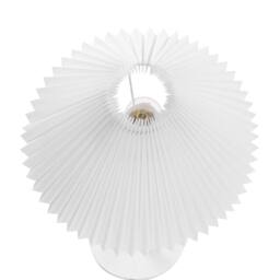 Wyld and Coco Table Lamp White Synthetic Pleated Shade Powder Coat Iron Base - thumbnail 4