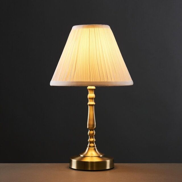 ValueLights Sienna Pair of Gold Table Lamps Touch On/Off Dimmable - image 1