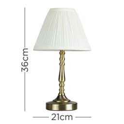 ValueLights Sienna Pair of Gold Table Lamps Touch On/Off Dimmable - thumbnail 6
