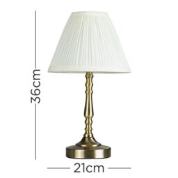 ValueLights Sienna Pair of Gold Table Lamps Touch On/Off Dimmable - thumbnail 5