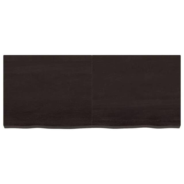 Berkfield Home Wall Shelf Dark Grey 120x50x(2-6) cm Treated Solid Wood Oak in Dark Brown - image 1