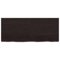 Berkfield Home Wall Shelf Dark Grey 120x50x(2-6) cm Treated Solid Wood Oak in Dark Brown