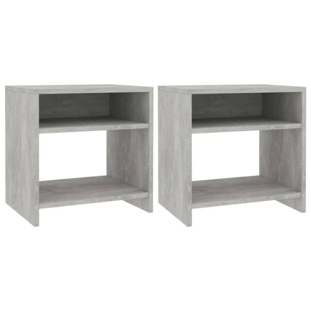 Berkfield Home Bedside Cabinets 2 pcs Concrete Grey 40x30x40 cm Engineered Wood - Size: 40 x 30 x 40 cm - image 1