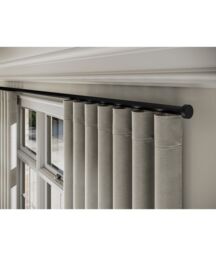 New Edge Blinds 28mm Styleline Gliding Curtain Pole Set with Stud End - Black - Size: 460 cm - thumbnail 1