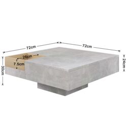HomeTouch Grey Marble Effect Coffee Table with Removable Storage Box - Size: 1 Pack - thumbnail 7