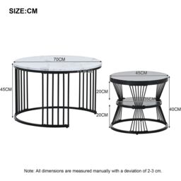 HomeTouch Grey Marble Effect Coffee Table with Removable Storage Box - Size: 1 Pack - thumbnail 8