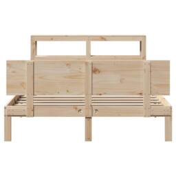 Berkfield Home Bed Frame with Headboard without Mattress 140x190 cm in Brown - thumbnail 4