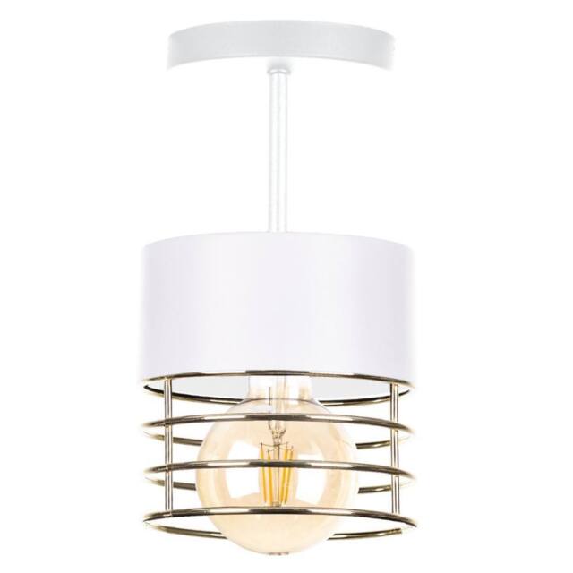Netlighting Royal Cylindrical Ceiling Light White Gold 12cm 1x E27