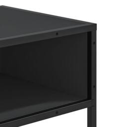 Berkfield Home Decorative Console Table Black 90x35x80 cm Engineered Wood - Size: 90 x 35 x 80 cm - thumbnail 7