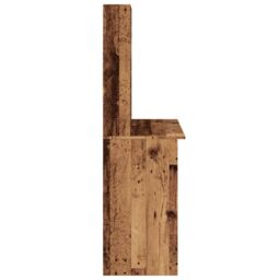 Berkfield Home Desk with Shelves Old Wood 102x45x148 cm Engineered Wood in Brown - Size: 102 x 45 x 148 cm - thumbnail 5