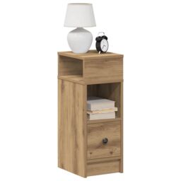 Berkfield Home Bedside Cabinets 2 pcs with Drawer Artisan Oak 25x31x66 cm in Brown - Size: 25 x 31 x 66 cm - thumbnail 1